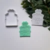KREATIVNI SLATKIŠI Modla za kolače i ukrase Pokloni, Reljefna, 8 cm, Bela