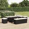 vidaXL Tabure z blazino 2 kosa črne barve 40x30x40 cm poli ratan
