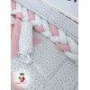 Bubamara 037 Pletenica za krevetac Trostruka, 120 cm, Roze