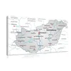 Slika sivi zemljevid Madžarske s kontrastom - 120x80