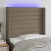Vidaxl vidaXL Vzglavje postelje z LED zaslonom, sivo-rjavo, 103x16x118/128 cm, blago