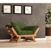 Hanah Home Baštenska sofa sa jednim sedištem i jastukom, Tikovina i zelena