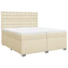Vidaxl Box spring postelja z vzmetnico krem 200x200 cm blago