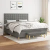 vidaXL Box spring postelja z vzmetnico temno siva 180x200 cm blago