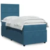Box spring krevet s madracem tamnoplavi 90x200 cm baršunasti