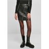 Womens biker skirt made of synthetic leather black