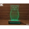 Black Cut 3D Lampa Sova, Zelena