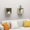 Kockaste zidne police 2 kom boja hrasta sonome 30 x 15 x 30 cm