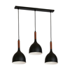 Luster na lanku NOAK WOOD 3xE27/15W/230V crna/buk