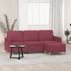 Trosjed s tabureom crvena boja vina 180 cm od tkanine