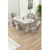 Hanah Home Set Trpezarijski sto i 6 stolica Lai, Sivo-beli
