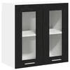Vidaxl Viseča omarica Črna Orehovina 60 x 31 x 60 cm Konstruiran les
