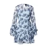 VERO MODA Obleka VMCamille marine/svetlo modra