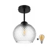 BRILAGI - LED plafonski luster R GLASS 1xE27/60W/230V prečnik 18 cm crna/dimljeno-siva