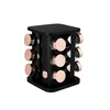 Berlinger Haus Stalak sa 13 četvrtastih posuda za začine Black Rose Collection BH-8559, Crni