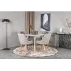 Venture Design Jedilna miza in stol komplet, okrogla miza 100x75 cm, bela, siva