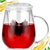 shumee Skodelica s pokrovom za infuzer, steklena posoda za zeliščni čaj 530 ml