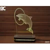 Black Cut 3D Lampa Delfin, RGB