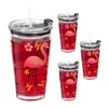 Northix Set 4 kozarcev z motivom flaminga