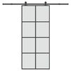 Klizna vrata s priborom 90 x 205 cm od ESG stakla i aluminija