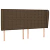 Vidaxl Vzglavje z ušesi temno rjavo 183x23x118/128 cm blago