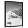 Plakat zasnežena gorovja v črnobeli varianti - 20x30 no frame