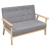 2-dijelni set sofa od tkanine svjetlosivi