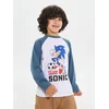 Sinsay - Pamučna majica dugih rukava sa printom Sonic the Hedgehog - indigo