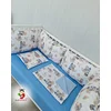 Bubamara037 Set posteljine za krevetac sa ogradicom od jastuka Meda mornar, Plavi