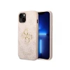 GUESS maska za iPhone 15 LEATHER 4G METAL LOGO PINK
