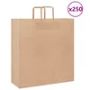 vidaXL Papirnate vrečke 250 kosov z ročaji rjave barve 45x17x48 cm