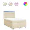 Vidaxl Box spring postelja z vzmetnico krem 160x200 cm blago