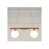 Luster na sajli WOODSTOCK 2xE27/15W/230V drvo/krem