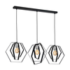 Lestenec na vrvici HEXAGON 3xE27/60W/230V črna/krom
