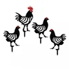 Aberto Design Chicken Family4 Dekorativni baštensk set, Crno-Crveni