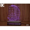 Black Cut 3D Lampa Meda I mesec Roze