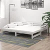Vidaxl Izvlečna dnevna postelja 2x(90x200) cm bela trdna borovina