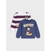 Sinsay - Pamučni duksevi crewneck 2 pack Mickey Mouse - krem
