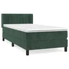 Vidaxl Box spring postelja z vzmetnico temno zelen 90x190 cm žamet