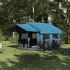 vidaXL vidaXL Družinski šotor s streho Modra in siva 324 x 255 x 230 cm, (5000091100)