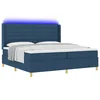 vidaXL vidaXL Box Spring postelja z vzmetnico in LED modra 200x200 cm tkanina, (22049612)