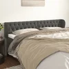 Vidaxl Vzglavje z ušesi temno siv 203x23x78/88 cm žamet