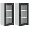 Vidaxl Stenski stekleni kabinet PORTO 2 szt. Črna 40 x 31 x 80 cm