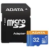 Micro SDHC spominska kartica Adata 32GB Class 10 UHS-I U1 100MB/s in adapter - modra