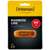 (Intenso) USB Flash drive 64GB Hi-Speed USB 2.0, Rainbow Line, ORANGE - USB2.0-64GB/Rainbow
