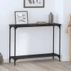 Konzolna stolica s policom Crni hrast 101 x 30.5 x 75 cm