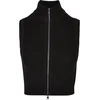 Womens short knitted vest black