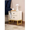 Hanah Home Noćni ormarić Glimmer, 45.2 x 50 x 29.5 cm, Krem