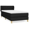 Vidaxl Box spring postelja z vzmetnico črn 90x190 cm blago