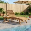 Ležaljka 2 pcs Smeđa Čvrsto teak drvo